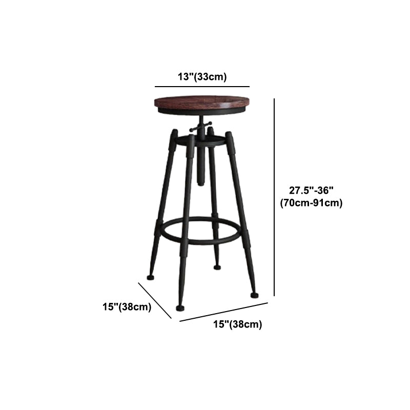Rotating Barstool Industrial Style 4 Legs Bar Stool for Dining Room