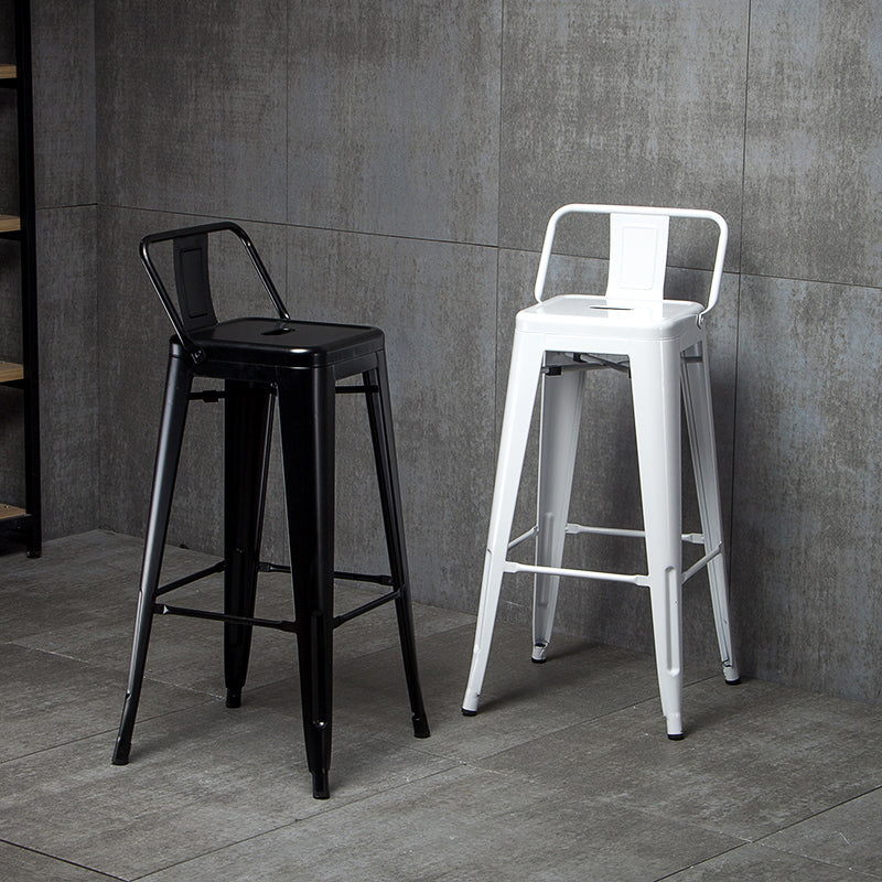 Industrial Style Armless Barstool Iron Frame Counter Stools for Cafe
