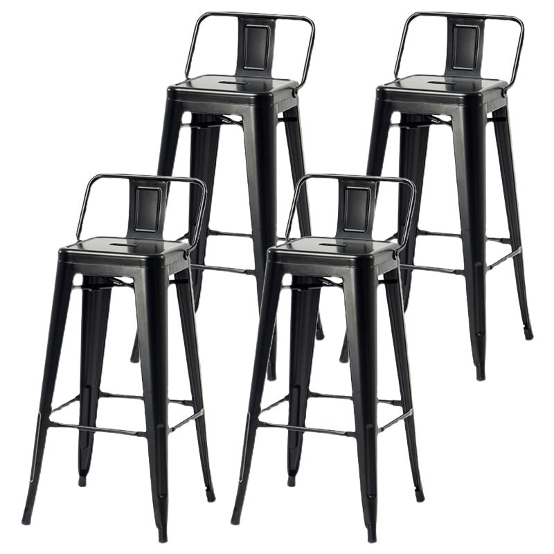 Industrial Style Armless Barstool Iron Frame Counter Stools for Cafe