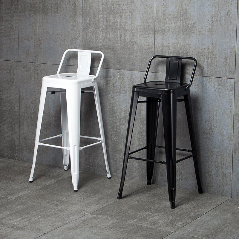 Industrial Style Armless Barstool Iron Frame Counter Stools for Cafe