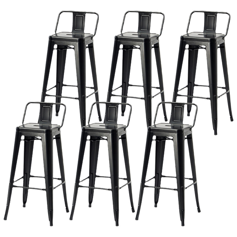 Industrial Style Armless Barstool Iron Frame Counter Stools for Cafe