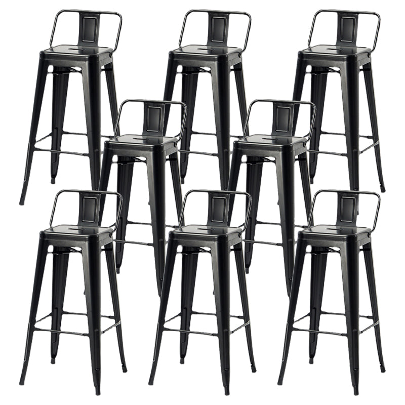 Industrial Style Armless Barstool Iron Frame Counter Stools for Cafe