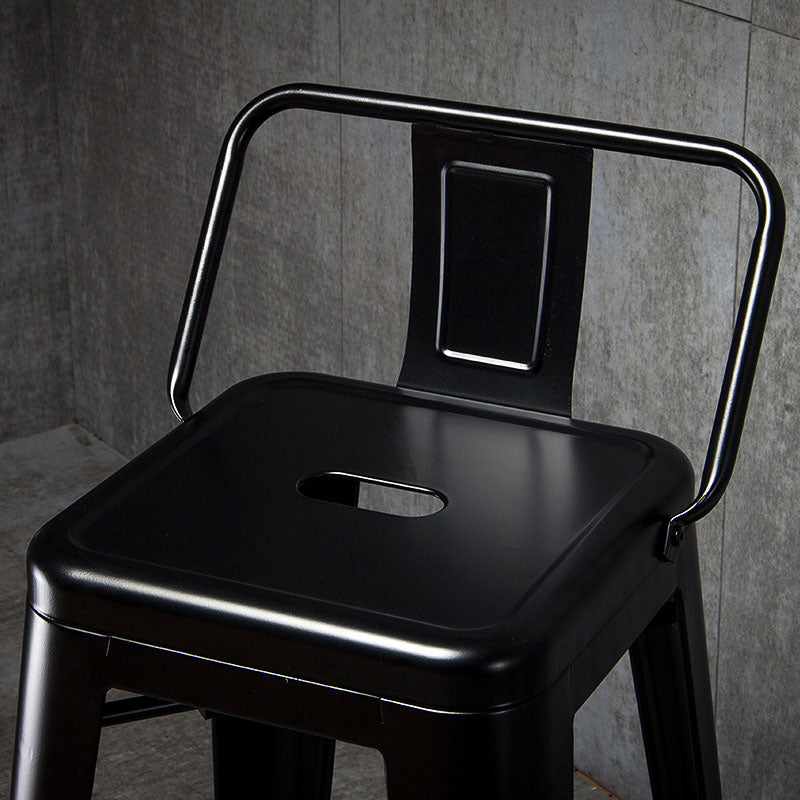 Industrial Style Armless Barstool Iron Frame Counter Stools for Cafe