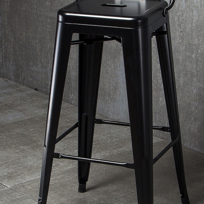 Industrial Style Armless Barstool Iron Frame Counter Stools for Cafe