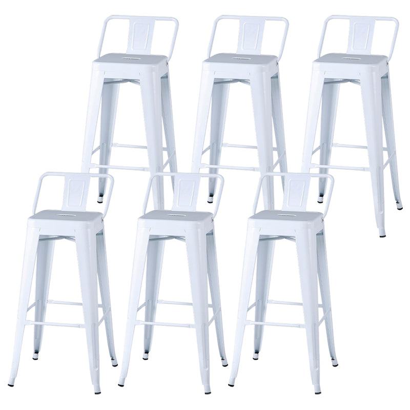 Industrial Style Armless Barstool Iron Frame Counter Stools for Cafe