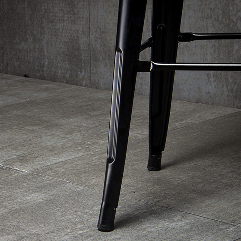 Industrial Style Armless Barstool Iron Frame Counter Stools for Cafe