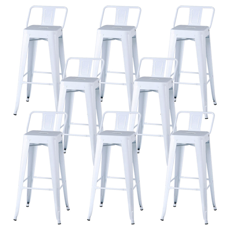 Industrial Style Armless Barstool Iron Frame Counter Stools for Cafe
