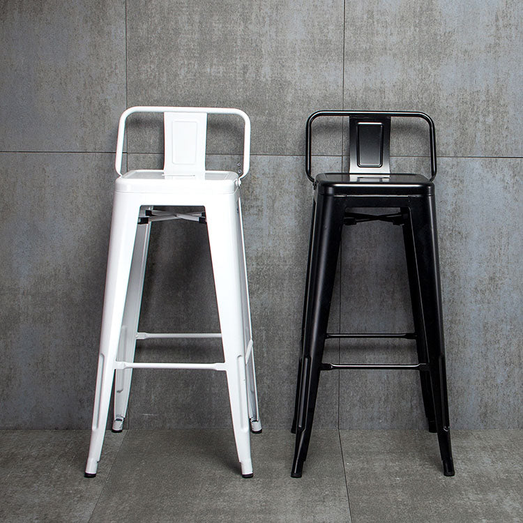 Industrial Style Armless Barstool Iron Frame Counter Stools for Cafe