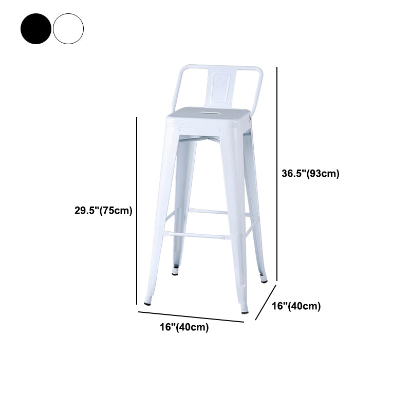 Industrial Style Armless Barstool Iron Frame Counter Stools for Cafe