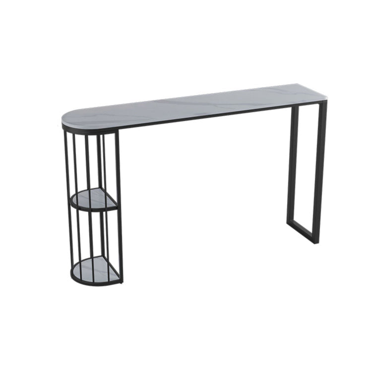 1/3/5 Pieces Industrial Iron Bistro Set White Stone Top Bar Table Set with Shelf