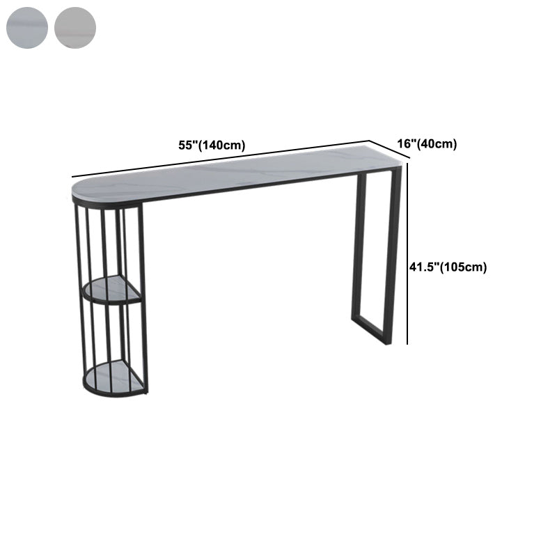 1/3/5 Pieces Industrial Iron Bistro Set White Stone Top Bar Table Set with Shelf
