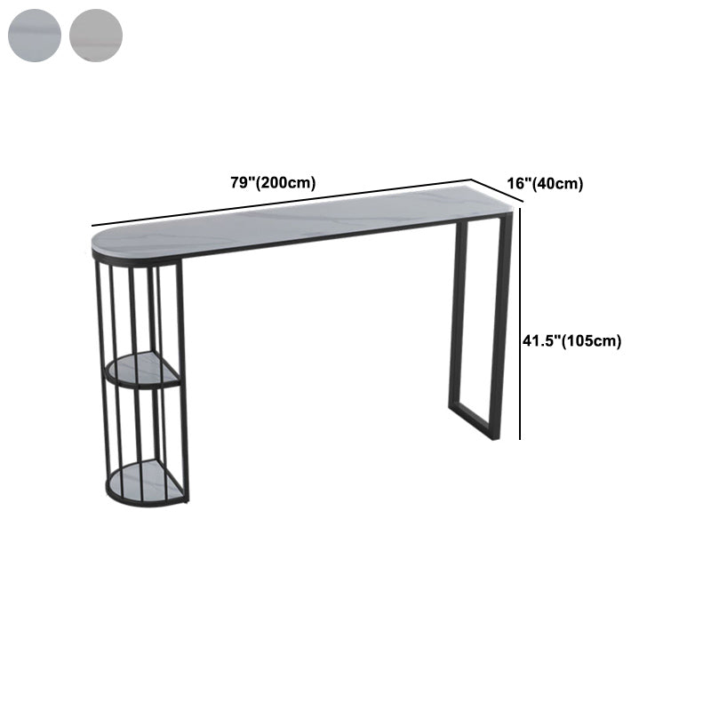 1/3/5 Pieces Industrial Iron Bistro Set White Stone Top Bar Table Set with Shelf