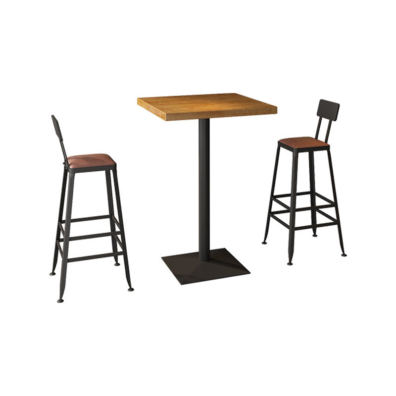 1/2/3/5 Piece Industrial Bar Set Matte Finish Solid Wood Pub Dining Set