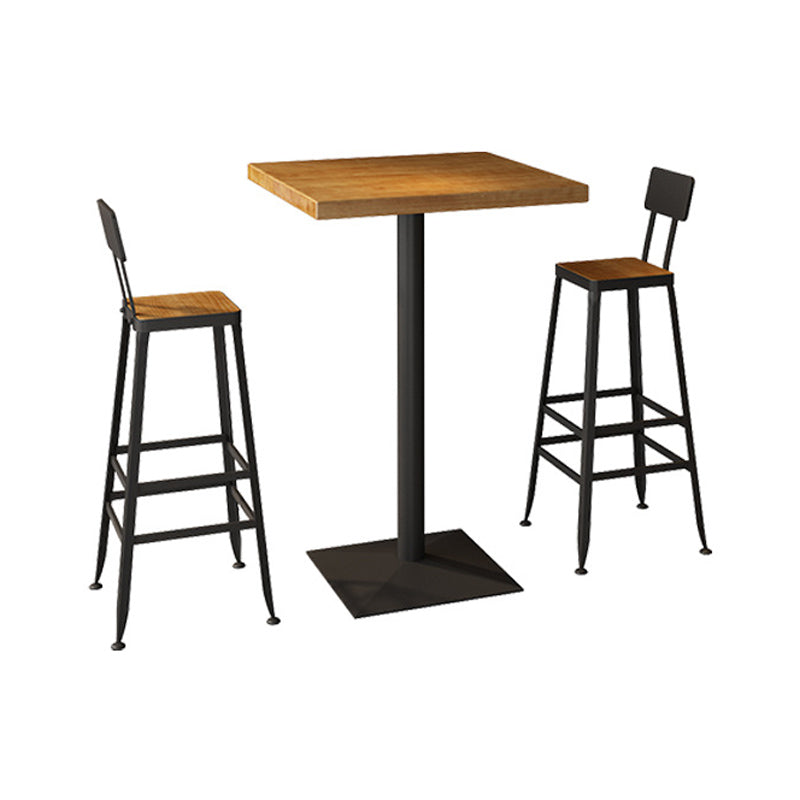 1/2/3/5 Piece Industrial Bar Set Matte Finish Solid Wood Pub Dining Set