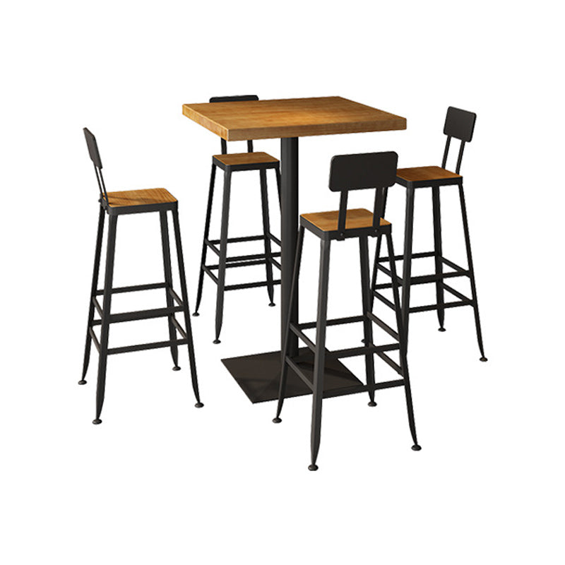 1/2/3/5 Piece Industrial Bar Set Matte Finish Solid Wood Pub Dining Set