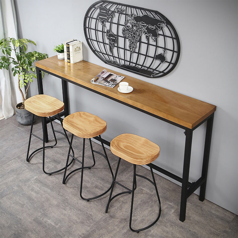 Industrial 1/4/6 Pieces Bar Table Set Rectangle Pine Wood Counter Table with High Stools