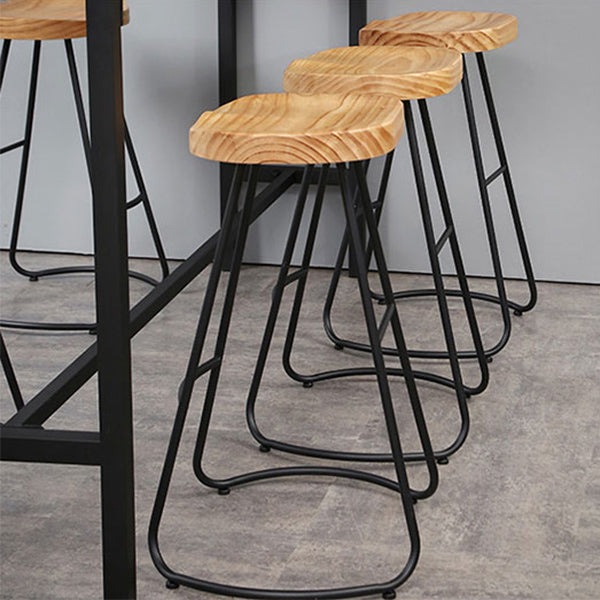 Industrial 1/4/6 Pieces Bar Table Set Rectangle Pine Wood Counter Table with High Stools