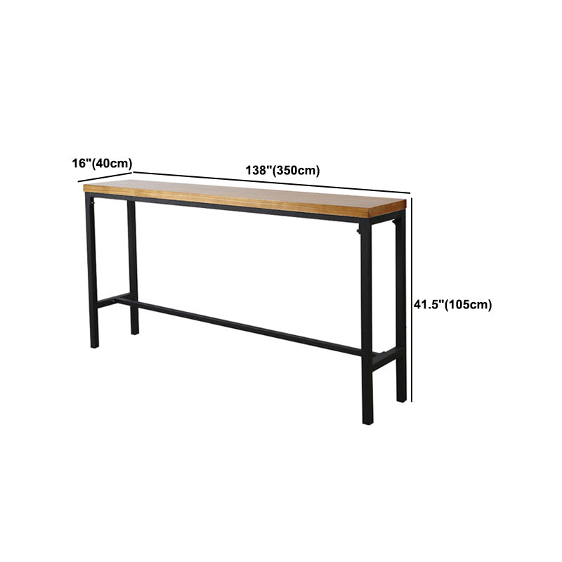 Industrial 1/4/6 Pieces Bar Table Set Rectangle Pine Wood Counter Table with High Stools