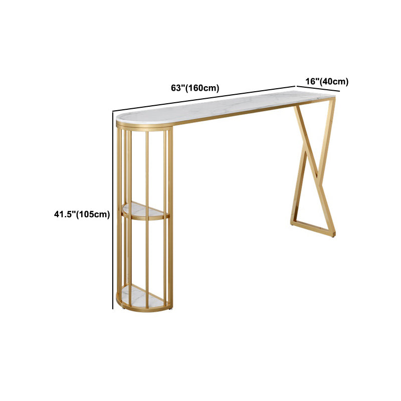 Traditional Luxury Bar Table Set 1/3 Pieces Counter Set with Gold Base