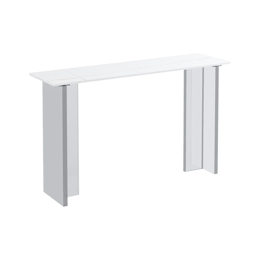 Modern 1/2/3 Pieces Bar Table Set Rectangle Stone Counter Table with Acrylic Stools