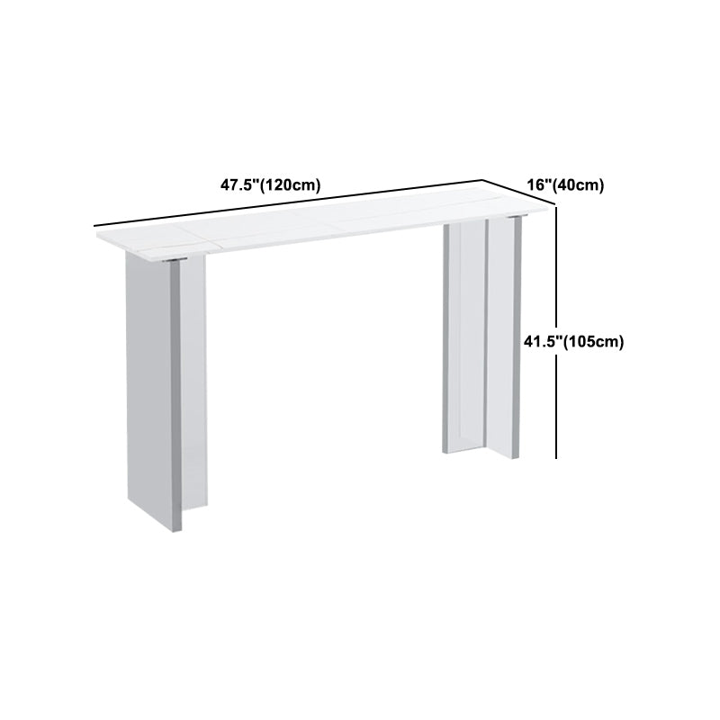 Modern 1/2/3 Pieces Bar Table Set Rectangle Stone Counter Table with Acrylic Stools