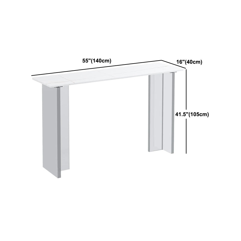 Modern 1/2/3 Pieces Bar Table Set Rectangle Stone Counter Table with Acrylic Stools