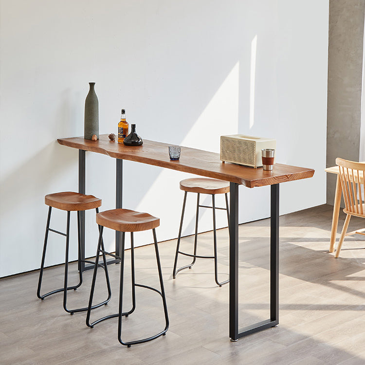 Luxury Rectangle Bar Table Set 1/2/4/5 Pieces Pine Wood Counter Table with Stools