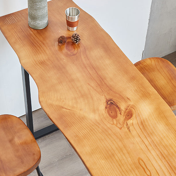 Luxury Rectangle Bar Table Set 1/2/4/5 Pieces Pine Wood Counter Table with Stools