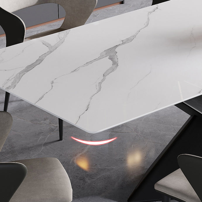 Contemporary Style Sintered Stone Dining Rectangle Table Set 1/4/5/7 Pieces Dining Set