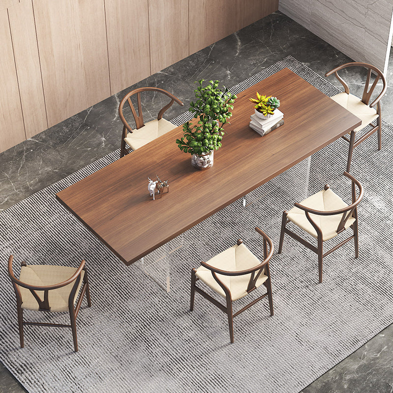 Modern 1/6 Pieces Dining Set Rectangle Pine Wood Dining Table for Dining Room