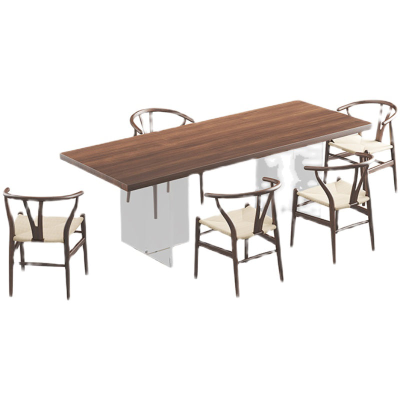 Modern 1/6 Pieces Dining Set Rectangle Pine Wood Dining Table for Dining Room