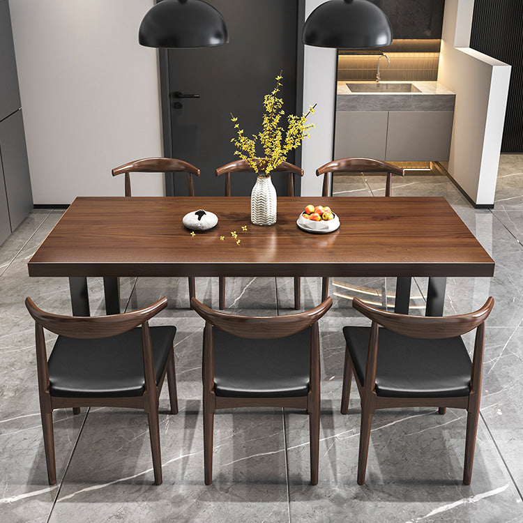 Solid Wood Dinette Set 1/2/7 Pieces Industrial Rectangle Dining Table Set