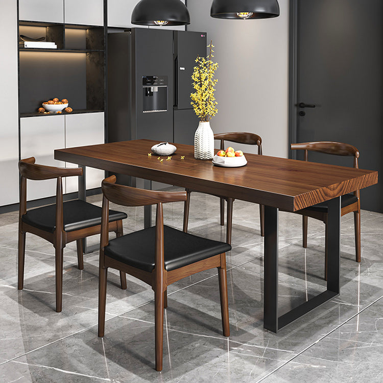 Solid Wood Dinette Set 1/2/7 Pieces Industrial Rectangle Dining Table Set