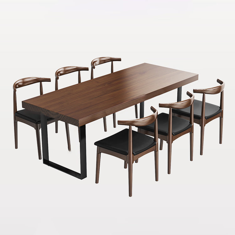 Solid Wood Dinette Set 1/2/7 Pieces Industrial Rectangle Dining Table Set