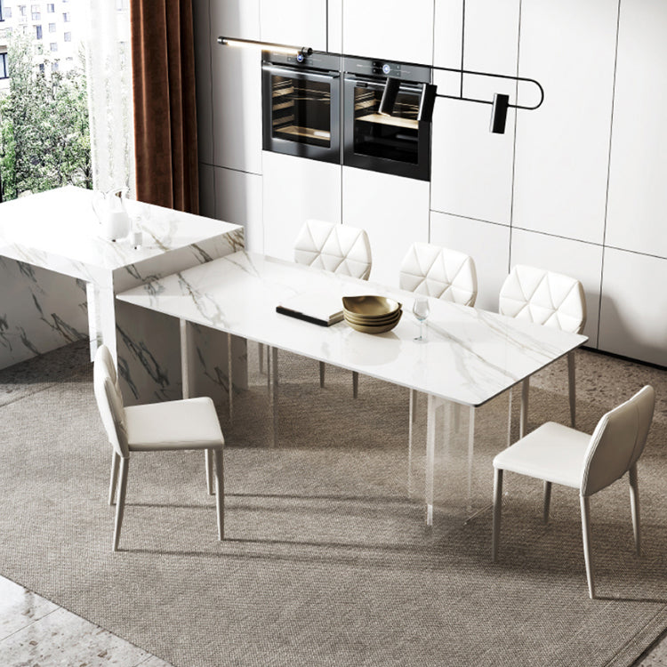 Contemporary Style Sintered Stone Dining Rectangle Table Set 1/4/5/6 Pieces Dining Set