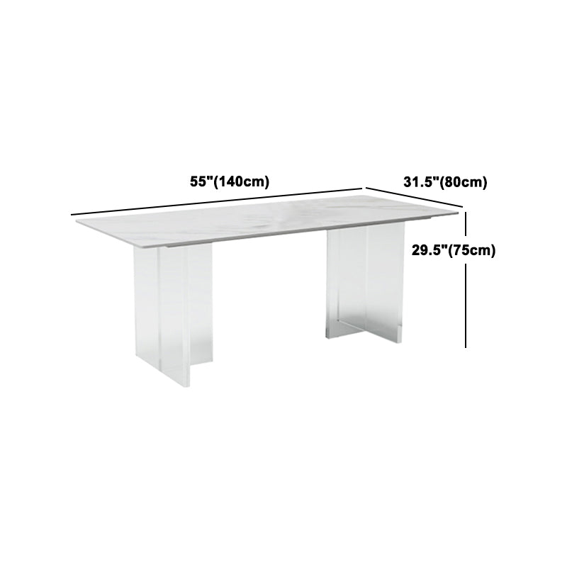 Contemporary Style Sintered Stone Dining Rectangle Table Set 1/4/5/6 Pieces Dining Set