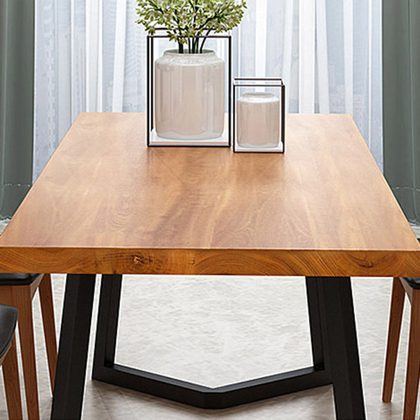 Solid Wood Rectangle Dinette Set 1/2/5/7 Pieces Industrial Dining Table Set in Natural