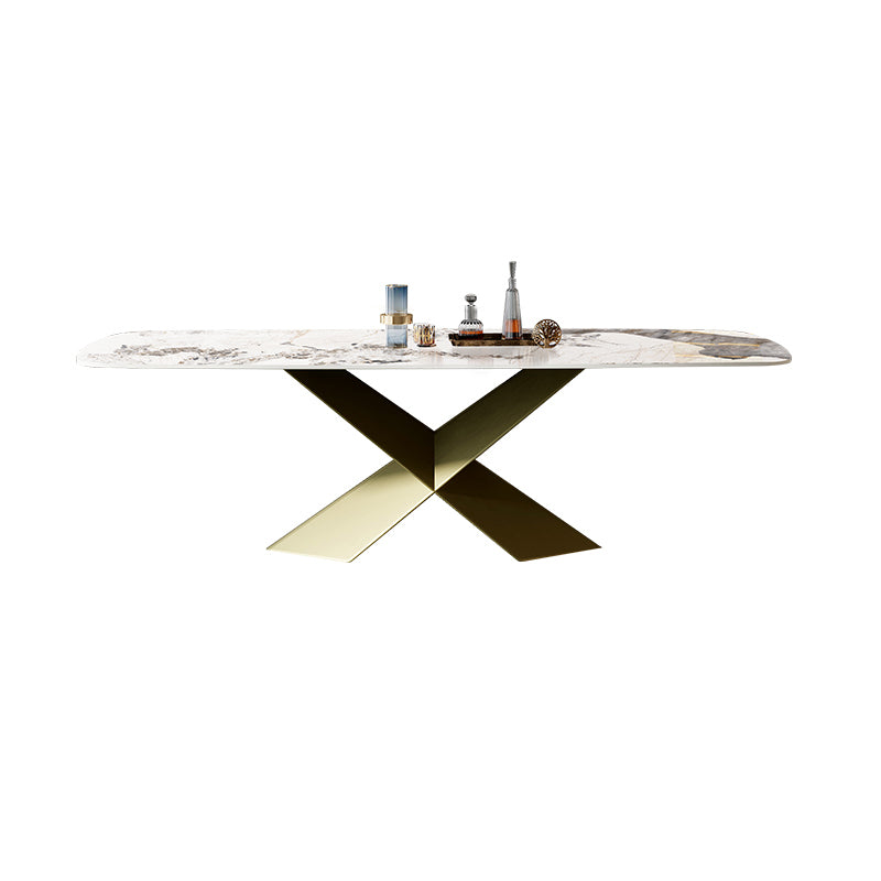 Nordic Glam Sintered Stone Dining Rectangle Table Set 1/3/4/5/6/7 Pieces Dining Set