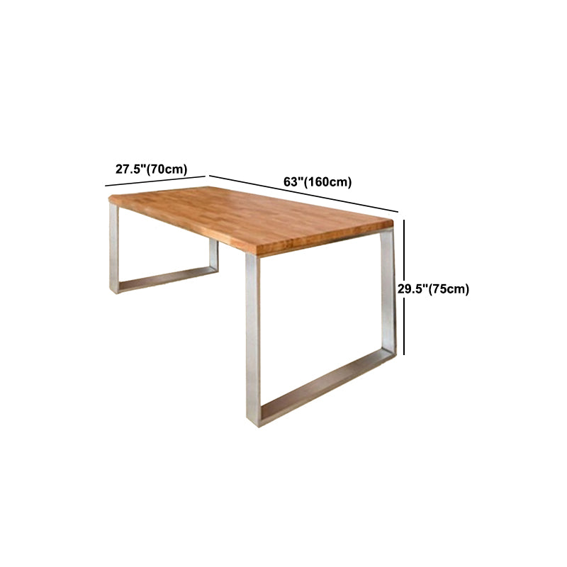 Rectangle Luxury Dining Table Fixed Table with Double Pedestal