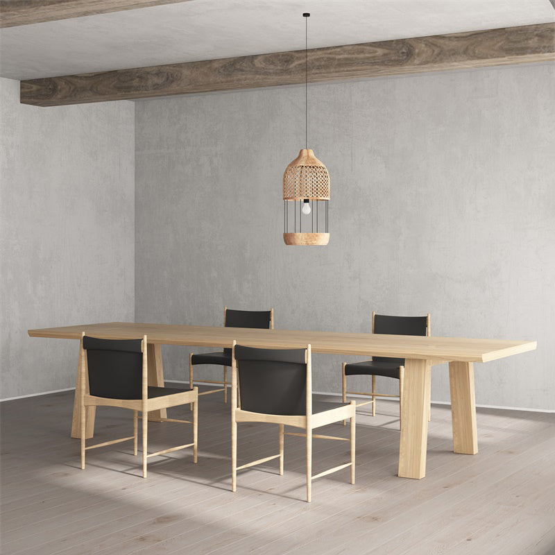 Rectangle Dining Table Solid Wood Dining Table with 4 Legs for Kitchen