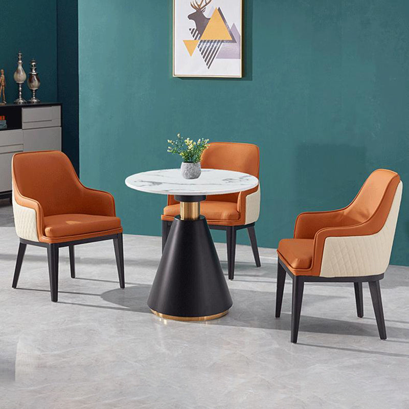 Metal Traditional Luxury Round Table Pedestal Dining Table for Dining Room