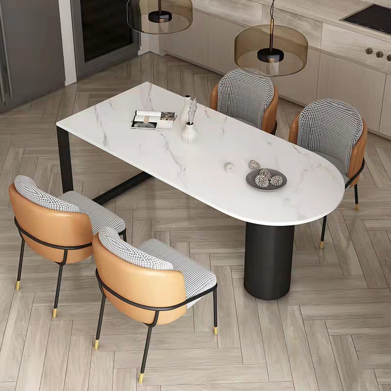 Simplicity Style Dining Table Stone Double Pedestal Home Furniture