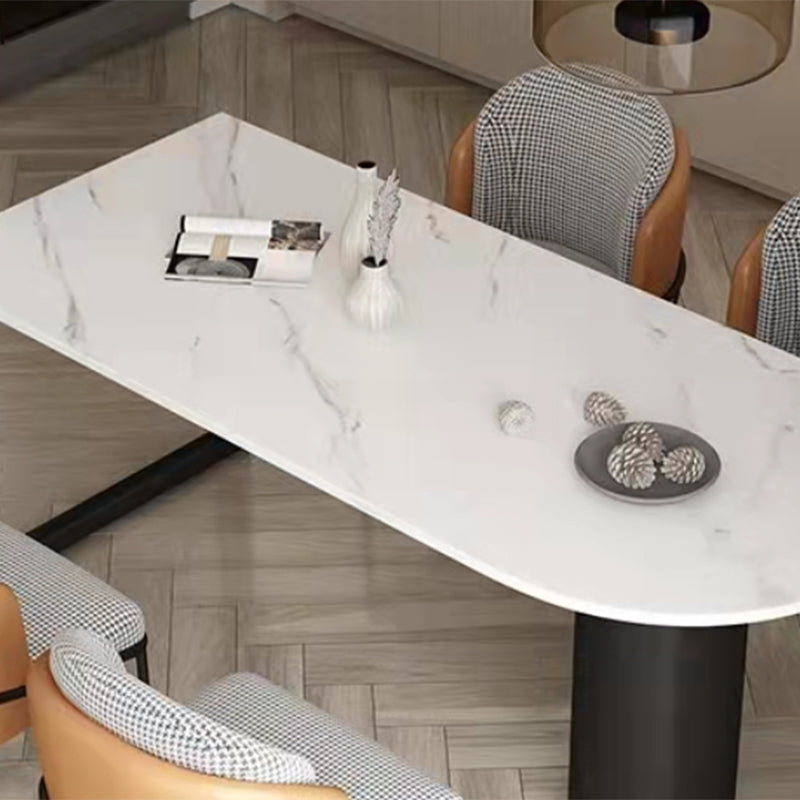 Simplicity Style Dining Table Stone Double Pedestal Home Furniture