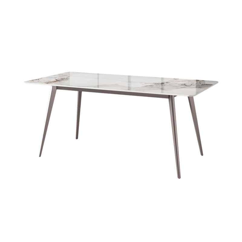 Rectangle Dining Table Modern 4 Legs Fixed Table of Sintered Stone