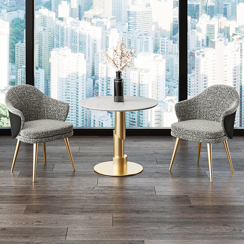 Traditional Luxury Dining Table Sintered Stone Round Table for Dining Room