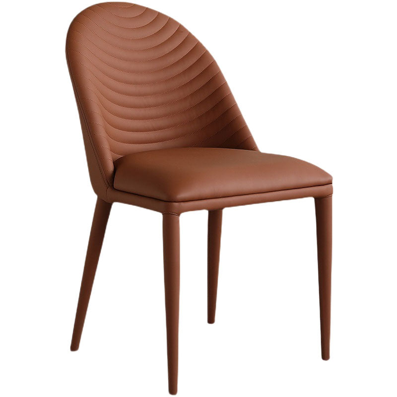 Leather Parsons Chair Modern Furniture in Matte Finish for Indoor