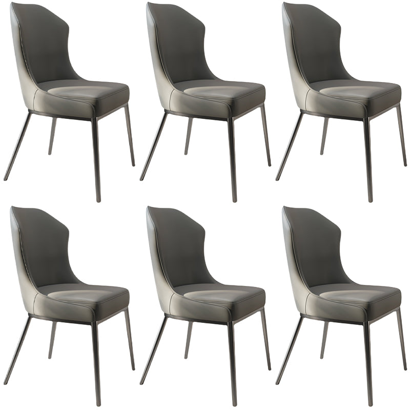 Contemporary Metal Chair Wingback Side Furniture in Matte Finish for Indoor