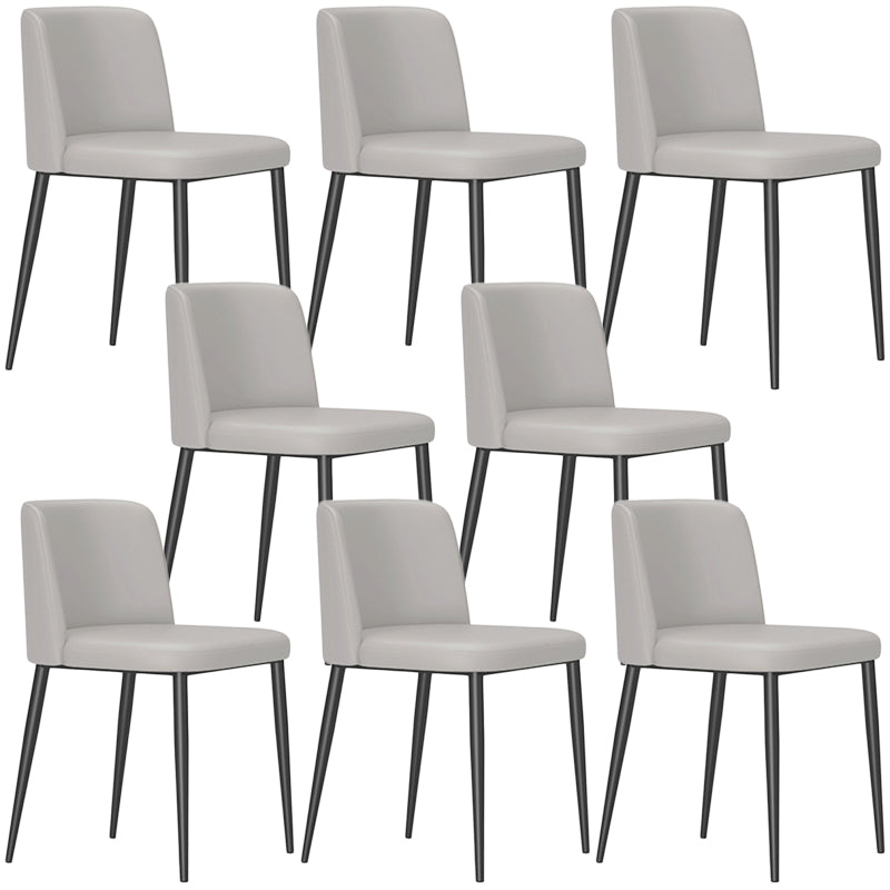 Contemporary Leather Dining Chair Parsons Furniture in Matte Finish for Home
