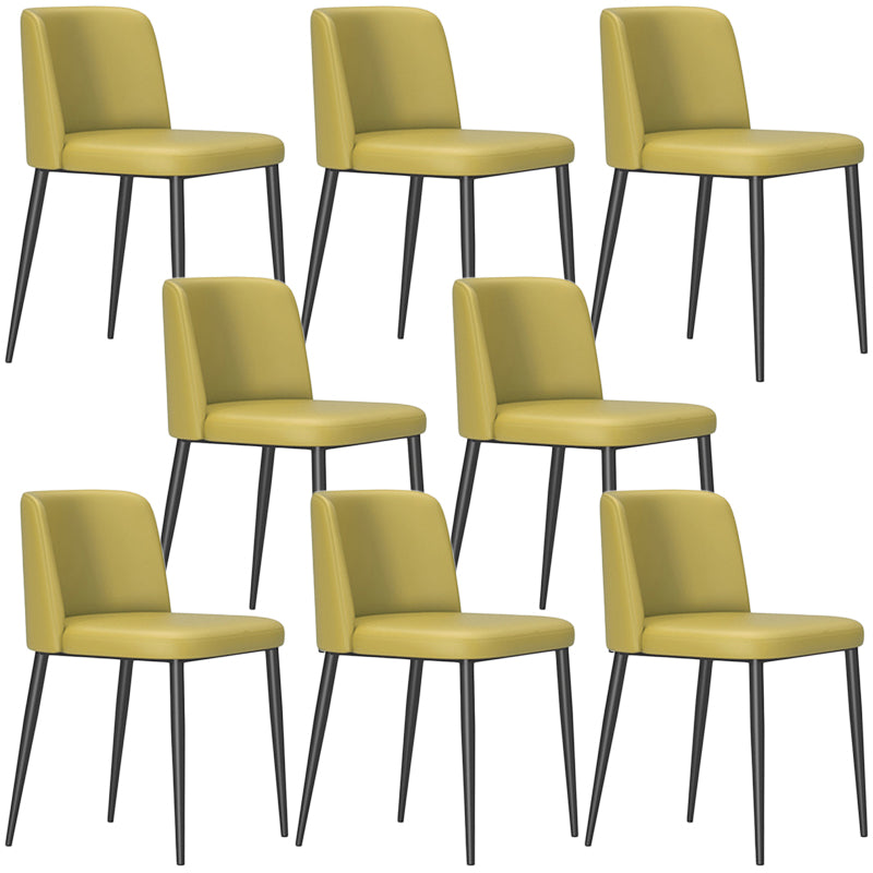 Contemporary Leather Dining Chair Parsons Furniture in Matte Finish for Home