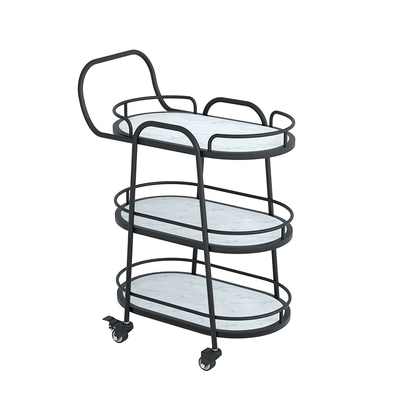 33.46"H Modern Prep Table Open Storage Metal Prep Table for Dining Room